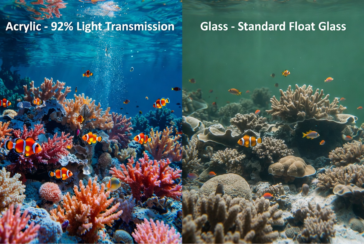 Comparaison de la clart&eacute; optique de l'acrylique et du verre