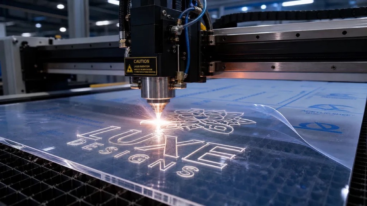 Acrylique de d&eacute;coupe laser en production