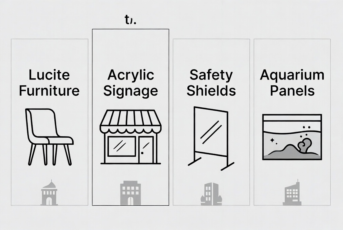 Cas d'utilisation de la lucite et de l'acrylique