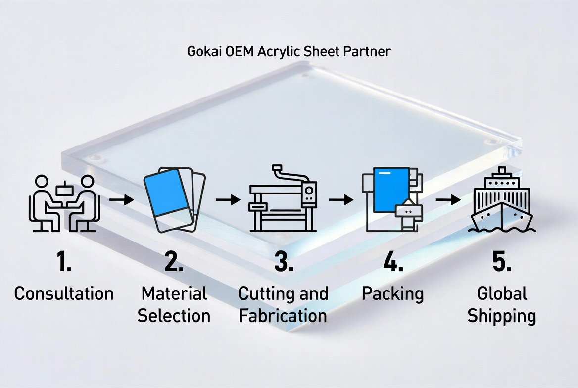 Flux de travail d’approvisionnement en acrylique Gokai OEM
