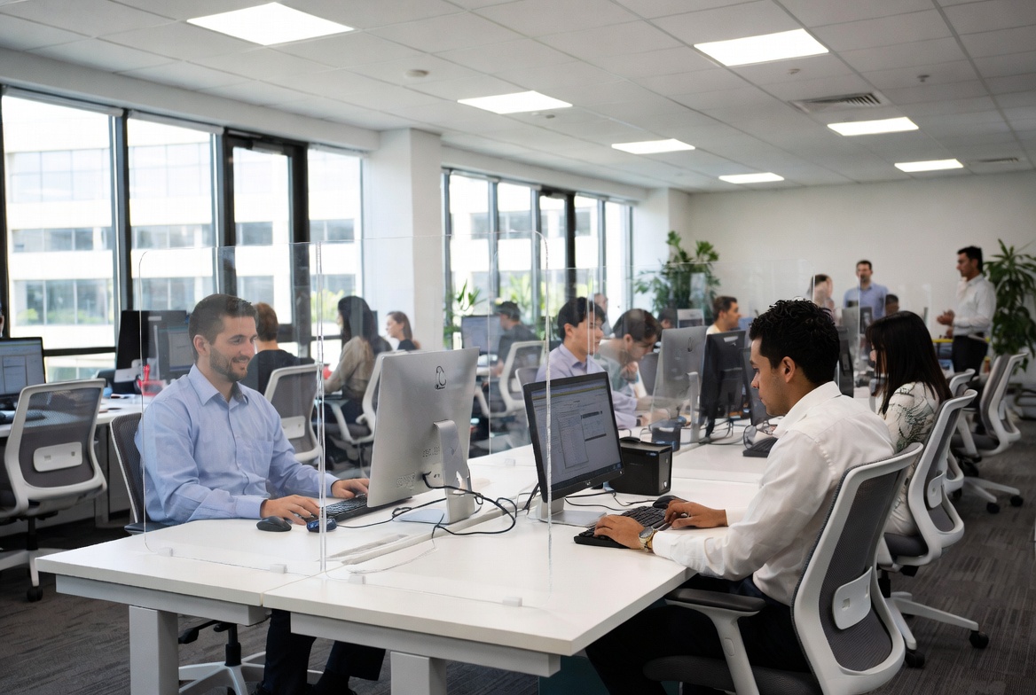 Cloison acrylique de bureau