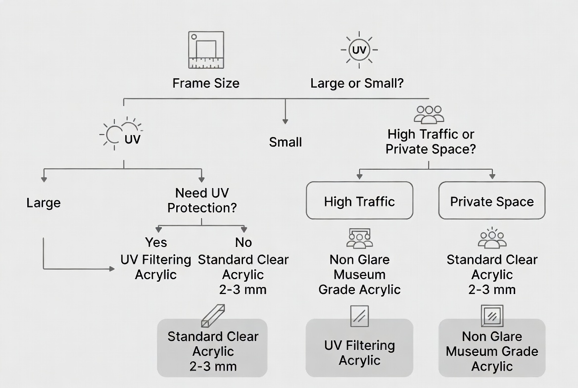 Choisir le bon acrylique pour les cadres