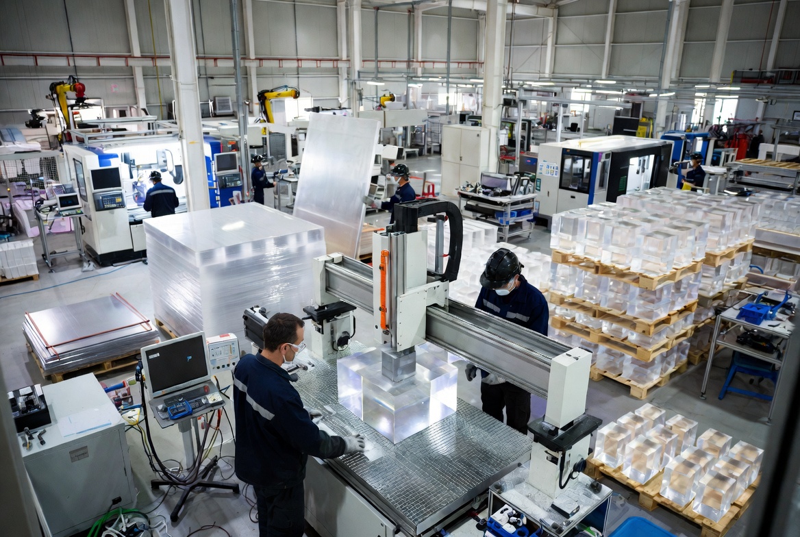 Production et usinage de blocs acryliques OEM