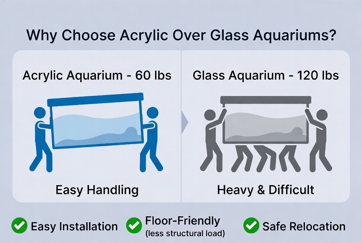 Avantages de l'installation d'un aquarium en acrylique l&eacute;ger